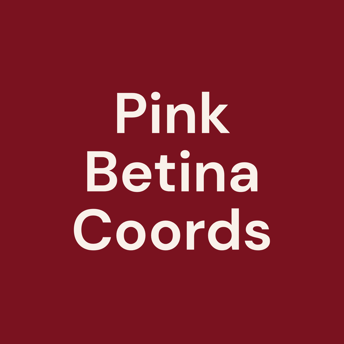 Pink Betina Coords
